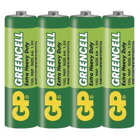 Baterie zinkochloridová GP Greencell AA, R06, fólie 4ks (B1220)