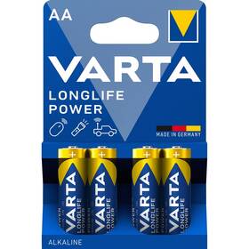 Baterie alkalická Varta Longlife Power AA, LR06, blistr 4ks (4906121414)