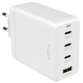 Nabíječka do sítě FIXED GaN 1x USB, 3x USB-C PD, 100W (FIXCG100-3CU-WH) bílá