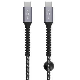 Kabel FIXED Armor USB-C/USB-C, PD, 240 W, 1,2 m šedá barva
