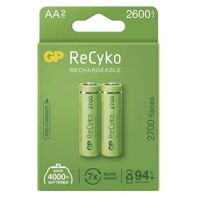 Baterie nabíjecí GP ReCyko, HR06, AA, 2600mAh, NiMH, krabička 2ks (B2127)
