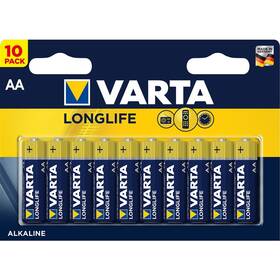Baterie alkalická Varta Longlife AA, LR06, blistr 10ks (4106101461)