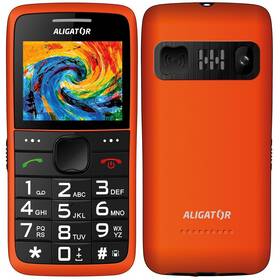 Mobilní telefon Aligator A675 Senior oranžová barva

