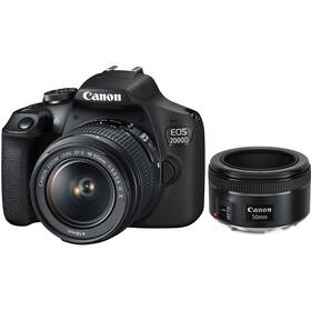 Digitální fotoaparát Canon EOS 2000D + 18-55 IS II + 50 f/1.8 STM (2728C022AA) černý