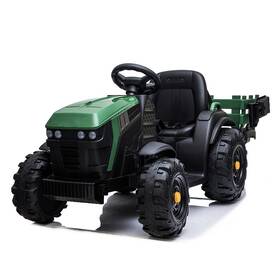 Elektrický traktor MaDe s přívěsem černo/zelený