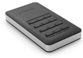 SSD externí Verbatim Store 'n' Go 256GB, s numerickou klávesnicí pro šifrování (53402) stříbrný/šedý