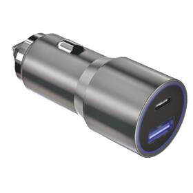 Adaptér do auta WG USB/USB-C, 58W stříbrná barva
