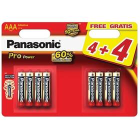 Baterie alkalická Panasonic Pro Power AAA, LR03, blistr 4+4ks (LR03PPG/8BW)