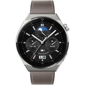 Chytré hodinky Huawei Watch GT3 Pro 46 mm - Light Titanium Case + Gray Leather Strap (55028467)