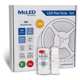 LED pásek McLED sada 2 m + Přijímač Nano, 480 LED/m, NW, 1551 lm/m, vodič 3 m (ML-126.057.83.S02002)