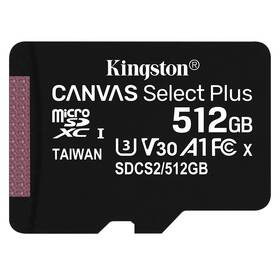 Paměťová karta Kingston Canvas Select Plus MicroSDXC 512GB UHS-I U1 (100R/85W) (SDCS2/512GBSP) - rozbaleno - 24 měsíců záruka