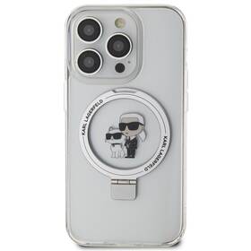 Kryt na mobil Karl Lagerfeld Ringstand Karl and Choupette MagSafe na Apple iPhone 15 Pro (KLHMP15LHMRSKCH) bílý