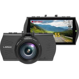 Autokamera LAMAX C9 GPS (s hlášením radarů) + látkové pouzdro + karta černá