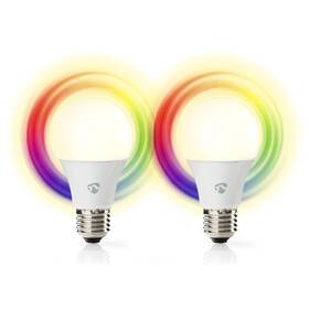 Chytrá žárovka Nedis SmartLife klasik, Wi-Fi, E27, 806 lm, 9 W, RGB / Teplá - studená bílá, 2ks (WIFILRC20E27)
