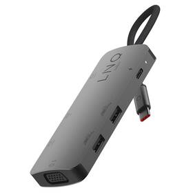 USB Hub Linq byELEMENTS 7v1 USB-C HDMI Triple Display MST (LQ48019) šedý