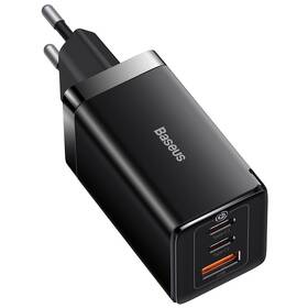 Nabíječka do sítě Baseus GaN5 Pro, 2x USB-C, USB-A, 65W + USB-C kabel 1m (CCGP120201) černá