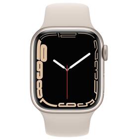Chytré hodinky Apple Watch Series 7 GPS + Cellular, 41mm pouzdro z hvězdně bílého hliníku - hvězdně bílý sportovní řemínek (MKHR3HC/A)