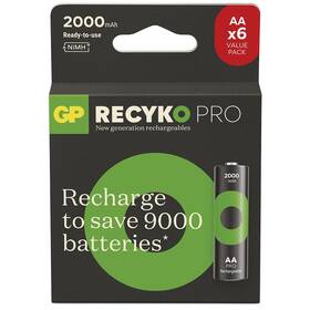 Baterie nabíjecí GP ReCyko Pro AA (HR6), 6 ks (B2620V)