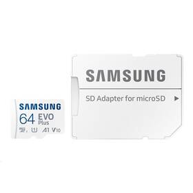 Paměťová karta Samsung micro SDXC 64GB EVO Plus + SD adaptér (MB-MC64SA/EU)