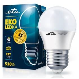 Žárovka LED ETA EKO LEDka mini globe 6W, E27, teplá bílá (ETAG45W6WW01)