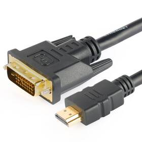 Kabel GoGEN HDMI / DVI, 2m, pozlacený (DVIHDMI200MM01) černý