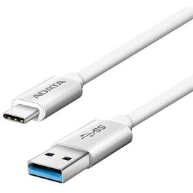 Kabel ADATA USB 3.1/USB-C, 1m, hliníkový (ACA3AL-100CM-CSV) bílý - zánovní - 12 měsíců záruka