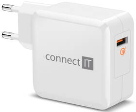 Nabíječka do sítě Connect IT InCarz, 1x USB (3A), s funkcí rychlonabíjení QC 3.0 (CWC-2010-WH) bílá