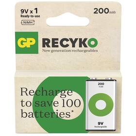 Baterie nabíjecí GP ReCyko 200 9V, 1 ks (B2552)