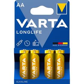 Baterie alkalická Varta Longlife AA, LR06, blistr 4ks (4106101414)