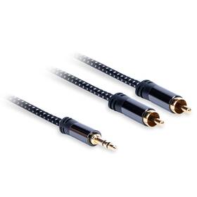 Kabel AQ 3,5mm Jack/2xRCA, M/M, 1,5m (xdtjr015) černý