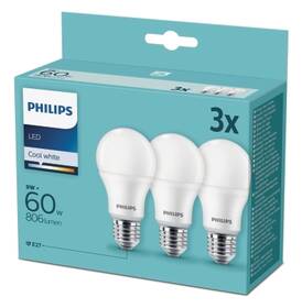 Žárovka LED Philips klasik, 9W, E27, neutrální bílá (3ks) (8718699694944)