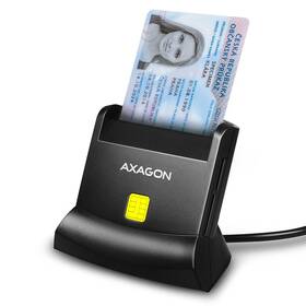 Čtečka eObčanek Axagon USB-A StandReader 4-slot + SD/microSD/SIM,1.3 m černá barva
