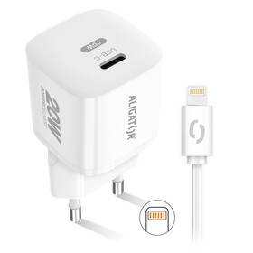 Nabíječka do sítě Aligator Power Delivery 20W, USB-C + kabel pro Apple (CHPD0018) bílá