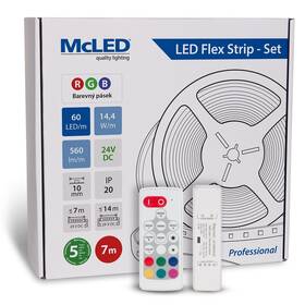 LED pásek McLED s ovládáním Nano - sada 7 m - Professional, 60 LED/m, RGB, 560 lm/m, vodič 3 m (ML-128.601.60.S07004)