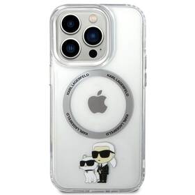 Kryt na mobil Karl Lagerfeld IML Karl and Choupette NFT MagSafe na Apple iPhone 15 Pro (KLHMP15LHNKCIT) průhledný
