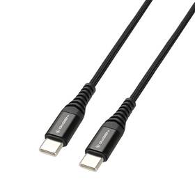Kabel GoGEN USB-C / USB-C, 1m, opletený (USBCC100MM01) černý