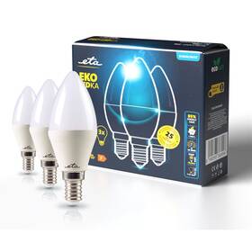 Žárovka LED ETA EKO LEDka svíčka 7W, E14, teplá bílá, 3ks (ETAC37W7WW3P) - rozbaleno - 24 měsíců záruka