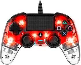 Gamepad Nacon Wired Compact Controller pro PS4 (ps4hwnaconwicccred) červený/průhledný
