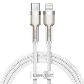 Kabel Baseus Cafule USB-C/Lightning PD 20W, 1m (CATLJK-A02) bílý - zánovní - 12 měsíců záruka