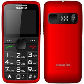 Mobilní telefon Aligator A675 Senior červená barva
