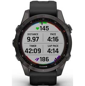 GPS hodinky Garmin fenix 7S PRO Sapphire Solar - Titan Carbon Gray/Black Silicone Band (010-02539-25)
