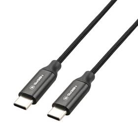 Kabel GoGEN USB-C / USB-C, 1m, opletený, 100W (USBCC100MM02) černý