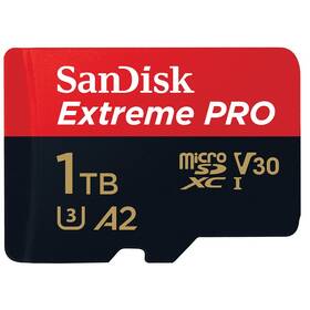 Paměťová karta SanDisk Micro SDXC Extreme Pro 1TB UHS-I U3 (200R/140W) + adaptér (SDSQXCD-1T00-GN6MA)