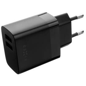 Nabíječka do sítě FIXED 17W Smart Rapid Charge, 2x USB + micro USB kabel 1m (FIXC17N-2UM-BK) černá