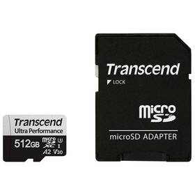 Paměťová karta Transcend MicroSDXC Ultra Performance 512GB UHS-I U3 (160R/125W) + adaptér (TS512GUSD340S)