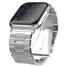 Řemínek Swissten na Apple Watch, kovový, 38/40/41 mm (46000302) stříbrný
