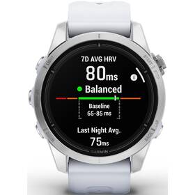 Chytré hodinky Garmin epix Pro (Gen 2) Glass - 42 mm - Silver / Whitestone Silicone Band (010-02802-01) - rozbaleno - 24 měsíců záruka