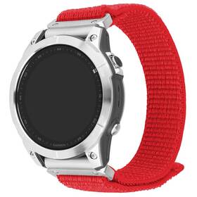 Řemínek FIXED Nylon Sporty Strap na Garmin QuickFit 26mm červená barva
