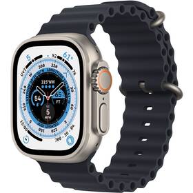 Chytré hodinky Apple Watch Ultra GPS + Cellular, 49mm pouzdro z titanu - temně inkoustový oceánský řemínek (MQFK3CS/A)