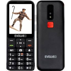 Mobilní telefon Evolveo EasyPhone LT - seniorský černá barva
